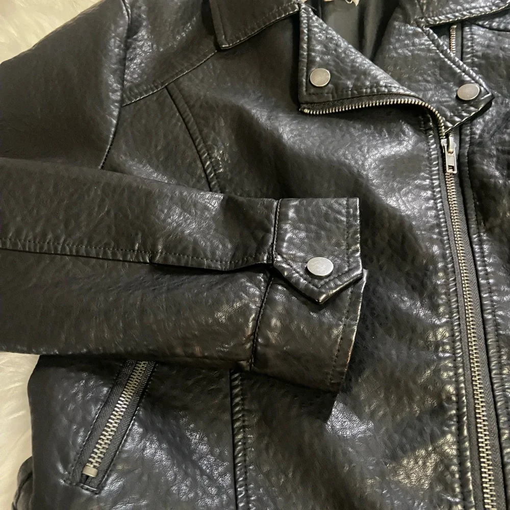 Jack by BB Dakota Sz S Anthropologie Classic Black Faux Leather Jacket - Picture 7 of 13